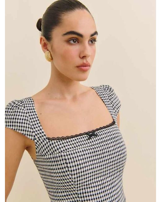 Reformation Gray Loula Linen Dress