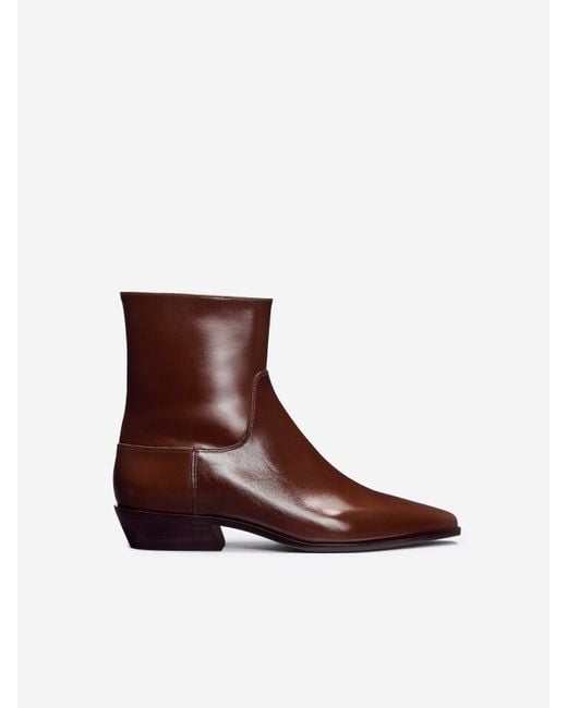 Reformation Brown Dominique Ankle Boot