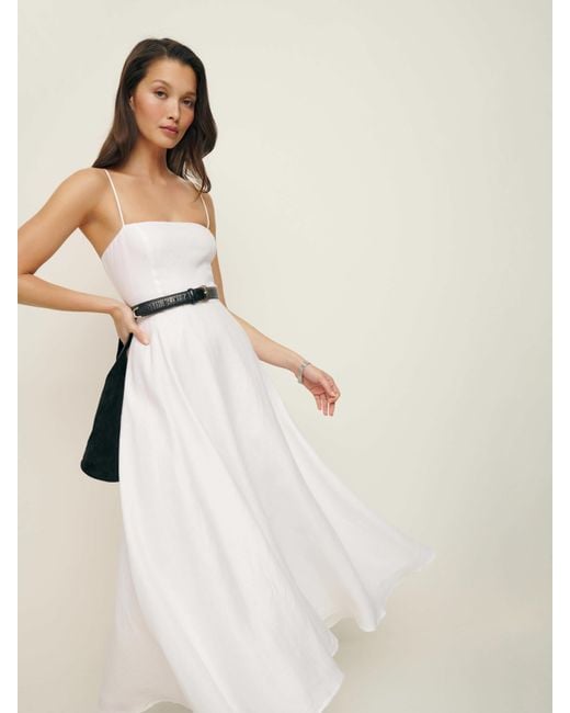 Reformation Natural Monette Linen Dress 8