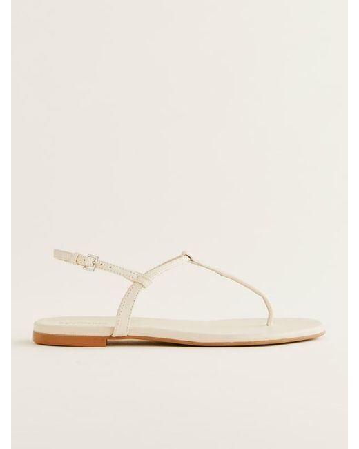 Reformation Natural Thea T-Strap Flat Sandal