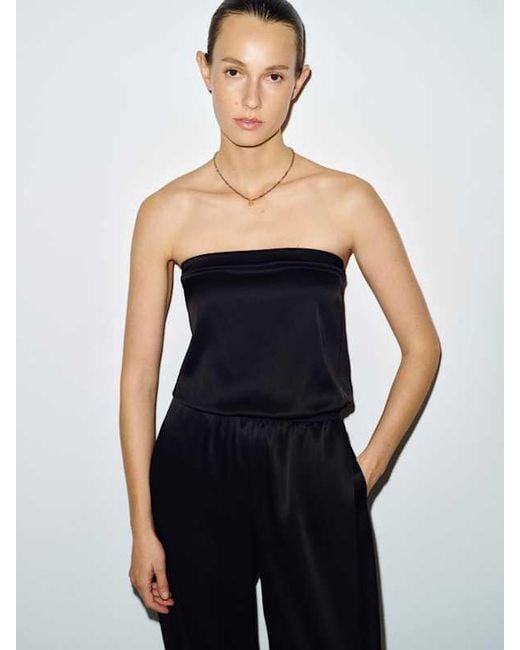Reformation Blue Trista Satin Jumpsuit