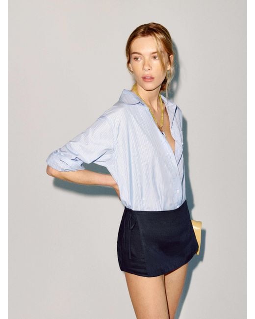 Reformation White Laurel Linen Skort 2