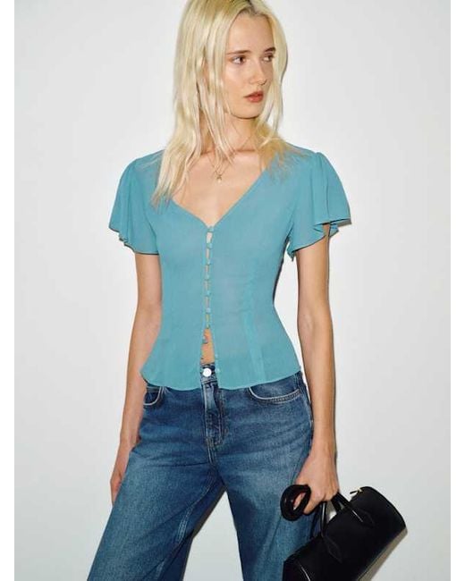 Reformation Blue Ramona Top 0