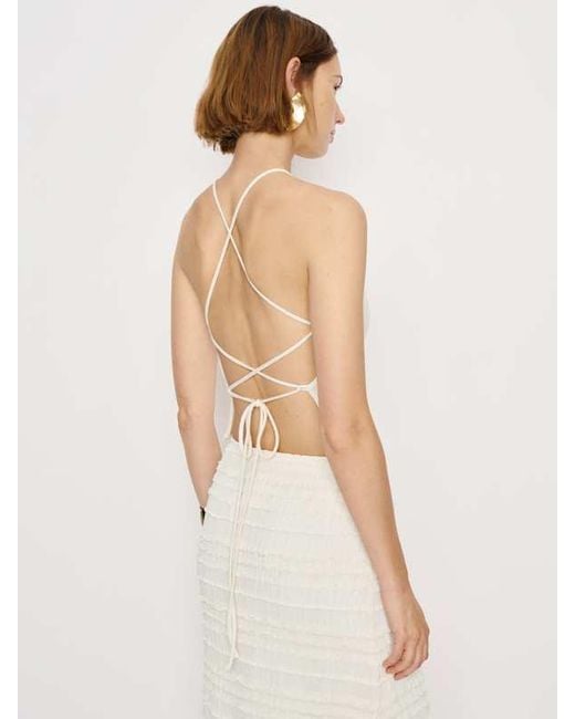 Reformation White Vevina Knit Top