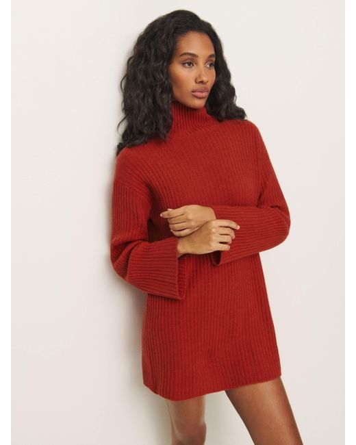 Reformation Red Ozzy Sweater Dress