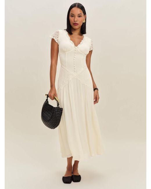 Reformation Natural Arianne Dress Lace 0