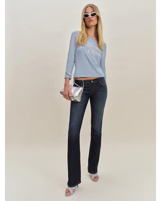 Reformation Blue Kenny Low Rise Bootcut Jeans Denim