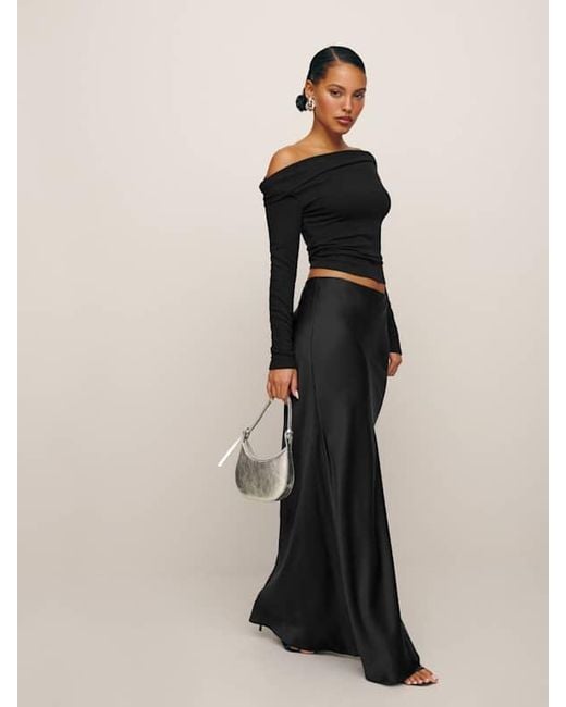 Reformation Black Elio Knit Top