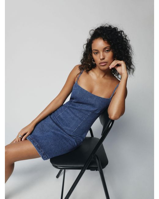 Reformation Delphinia Denim Dress in Blue Lyst