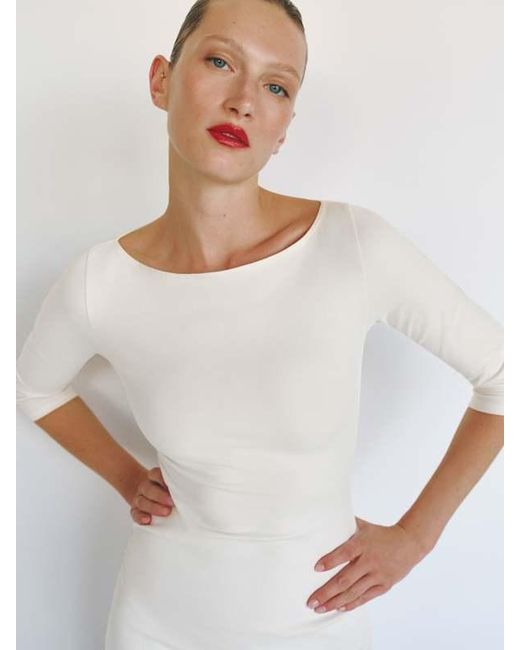 Reformation White Marceline Knit Dress