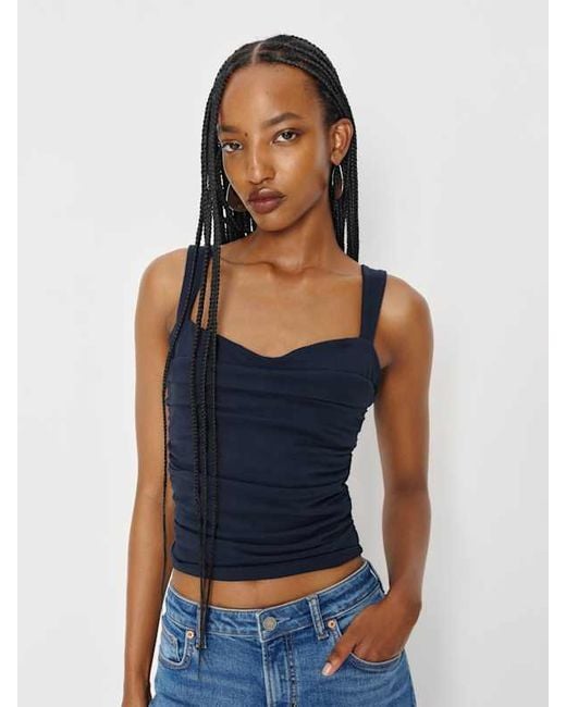 Reformation Blue Trish Knit Top