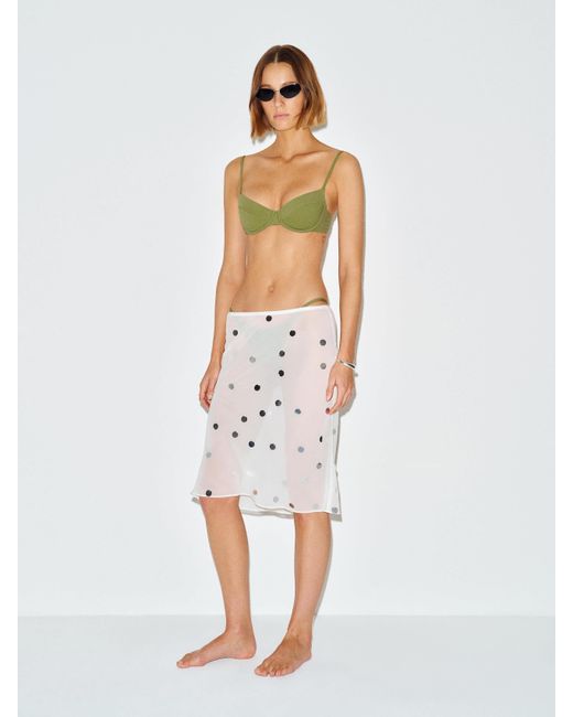 Reformation White Lanai Bikini Top Bean