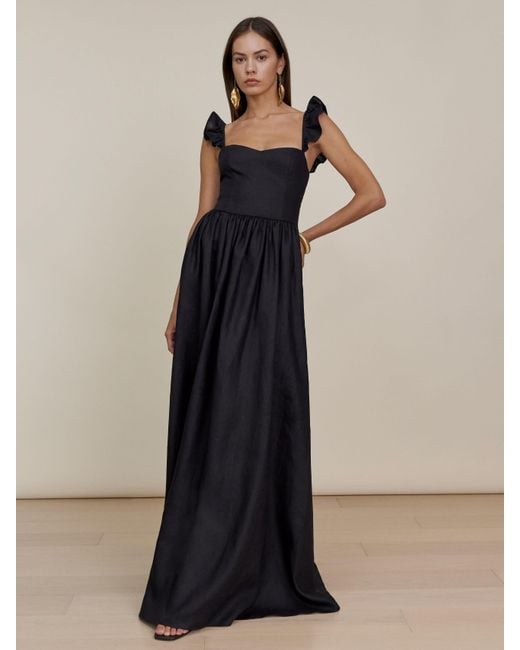 Reformation Black Vecchio Linen Dress