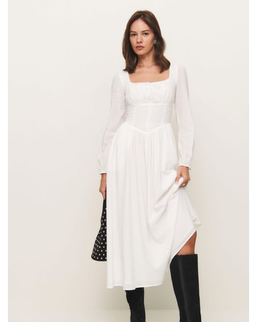 Reformation Natural Midi Linen Dress