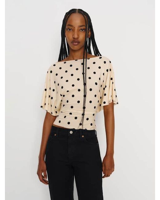 Reformation White Avery Knit Top