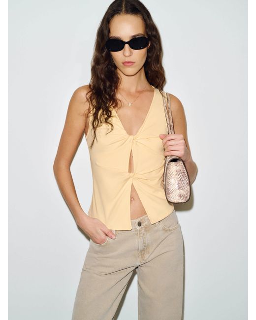 Reformation Natural Tefi Knit Top