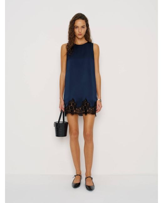 Reformation Women's Blue Jessalyn Silk Dress Reformation Women's Blue Jessalyn Silk Dress