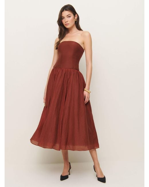 Reformation Red Rosy Dress