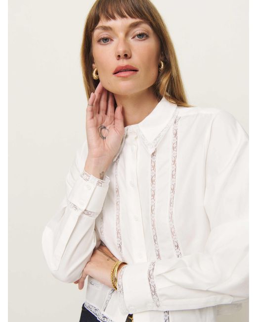 Reformation Natural Loreena Top Lace 0