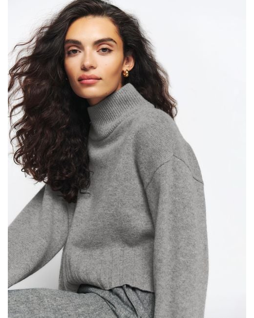 Reformation Gray Elvezia Regenerative Wool Turtleneck Sweater