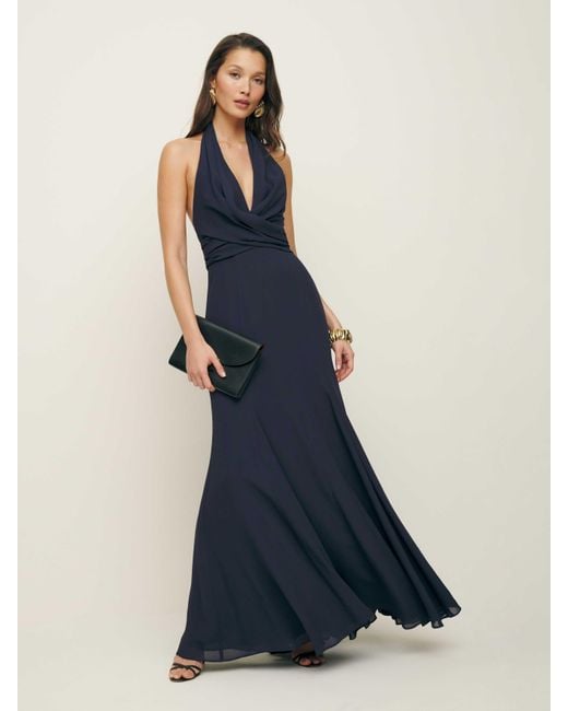 Reformation Blue Ezria Dress