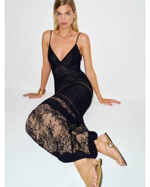 Reformation Black Kally Dress Lace