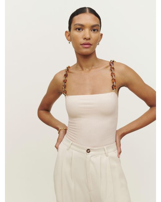 Reformation Ezrana Knit Tank in Almond (Natural) Lyst