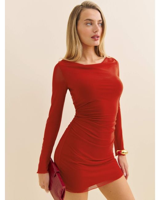 Reformation Red Reese Knit Dress