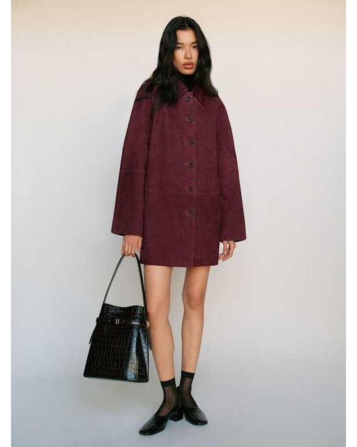 Reformation Red Veda Celine Jacket Leather