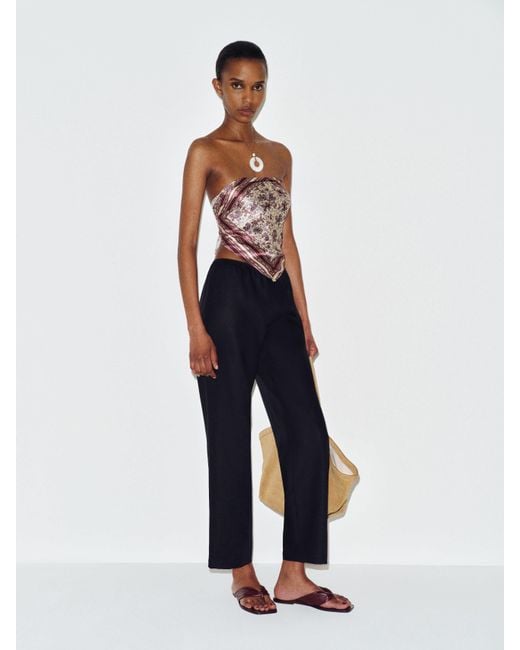 Reformation White Lilah Linen Pant