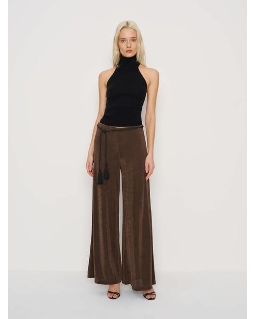 Reformation Brown Kessie Wide Knit Pant Dark