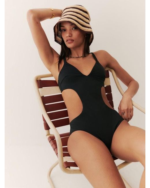 Reformation Black Paddle One Piece Swimsuit