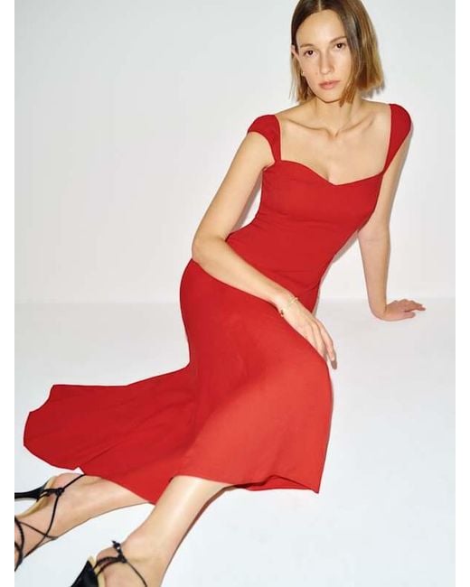 Reformation Red Bryson Dress 0