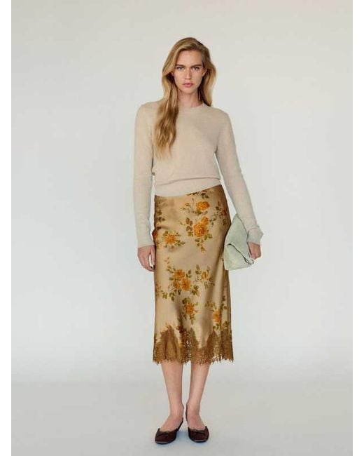 Reformation Natural Carolina Silk Skirt