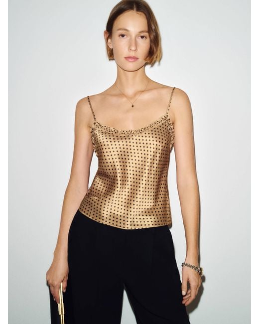 Reformation Blue Kristen Silk Top
