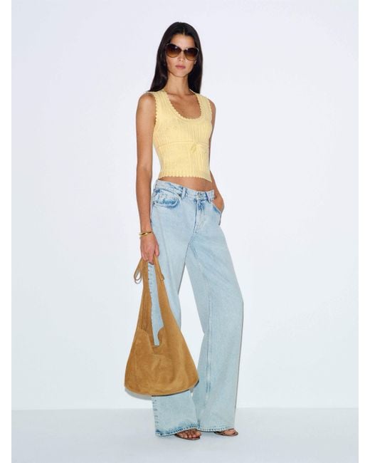 Reformation Blue Erin Cotton Sweater Tank Top