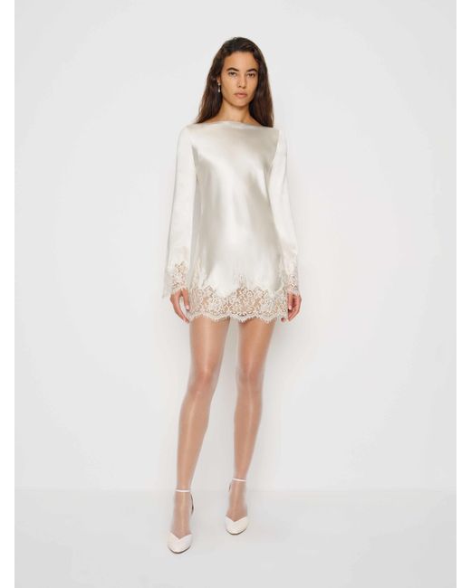 Reformation Blanche Dress Bridal Silk in White | Lyst