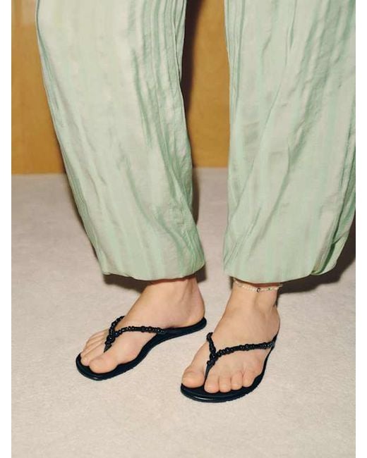 Reformation Blue Geffen Sandal Satin 5