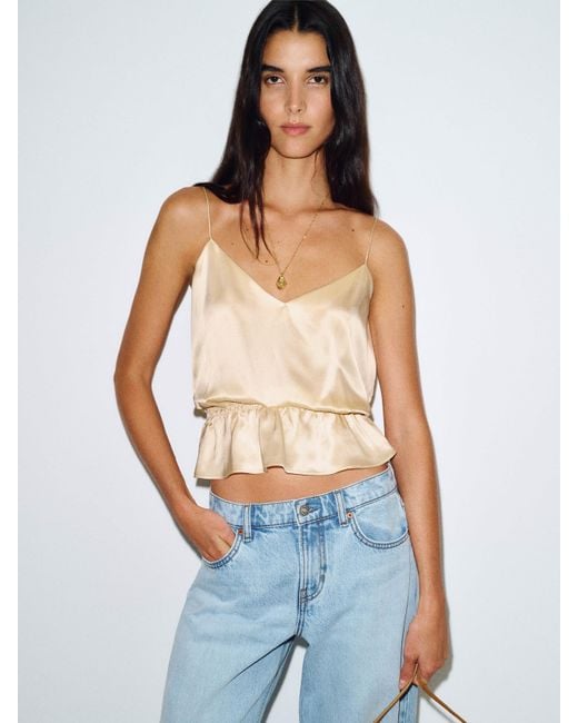 Reformation Blue Fiorenzo Silk Top