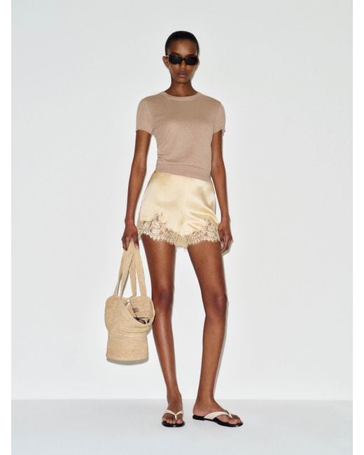 Reformation White Fern Satin Short