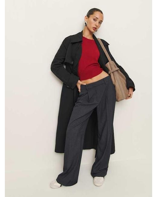 Reformation Black Matteo Trench Coat