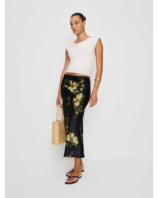 Reformation White Layla Silk Skirt 2