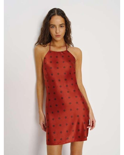 Reformation Red Jennis Silk Dress