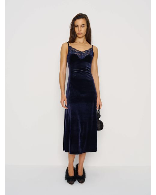 reformation blue knit dress Reformation Jamen Knit Dress In Blue