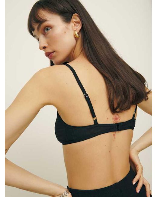 Reformation Black Brosious Knit Bra