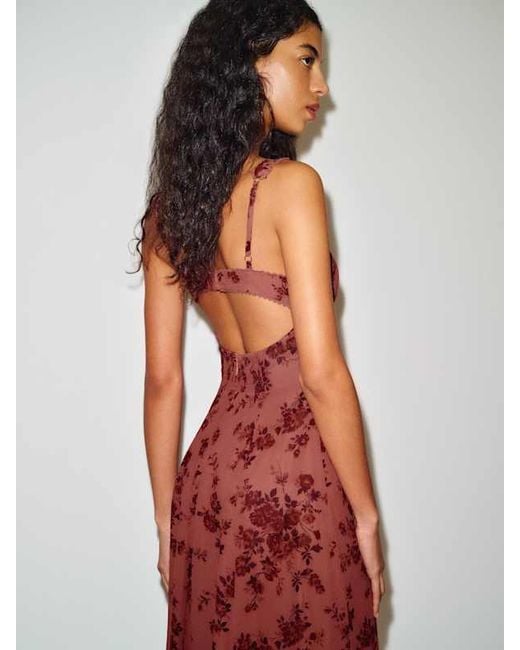 Reformation Red Lela Dress Lace 0