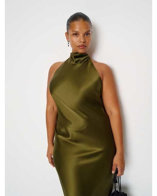 Reformation Bianca Silk Dress Es 14 in Green | Lyst