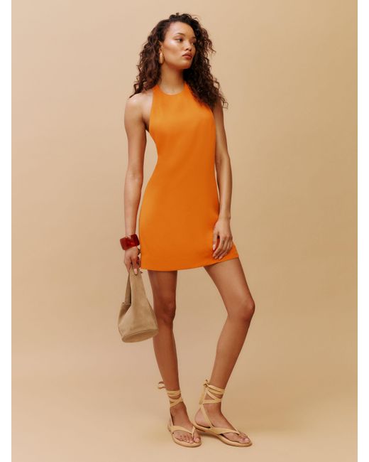 Reformation Orange Avielle Dress