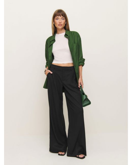 Reformation Black Ashwin Low Rise Pant