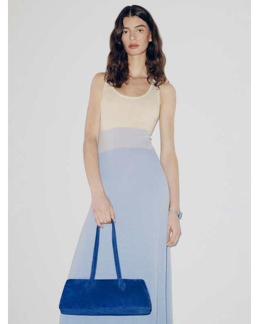 Reformation Blue Sofia East West Shoulder Bag